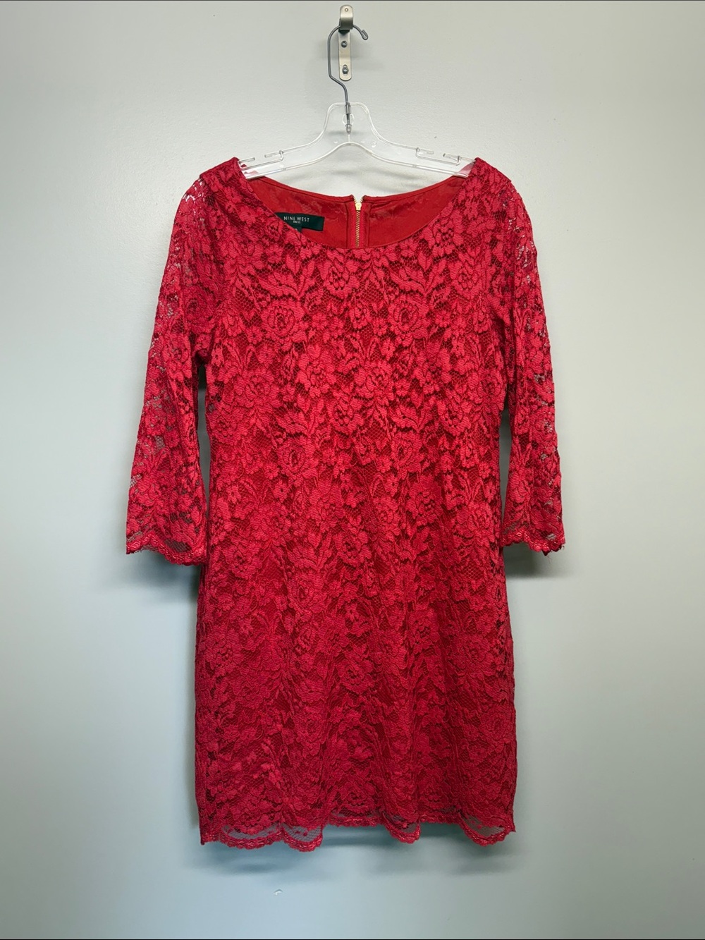 Nine West Red Lace Midi Dress